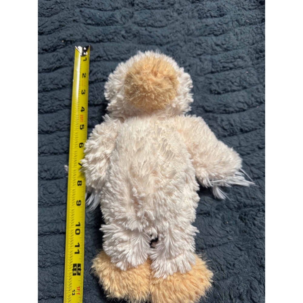 Mud Pie Plush Duckling Stuffed Animal Cream Shaggy Faux Fur Baby Chick 12 inch